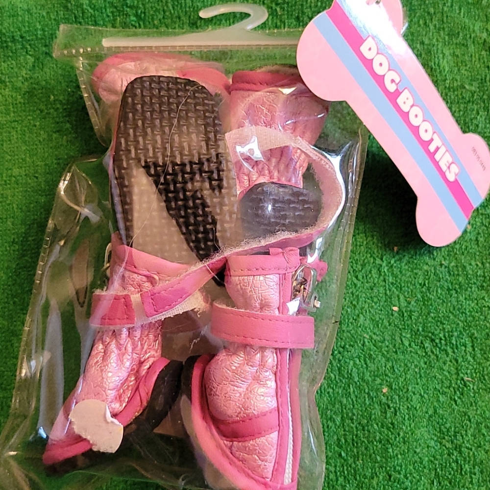 Dog Booties Pink Small set of 4